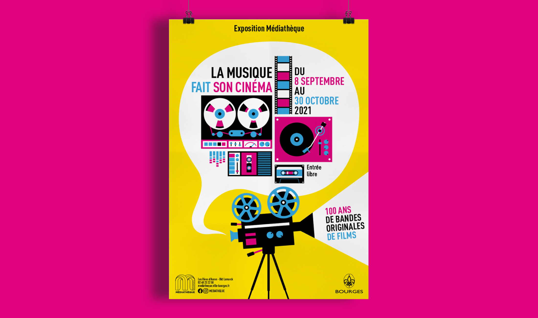 Affiche exposition la musique fait son cinéma