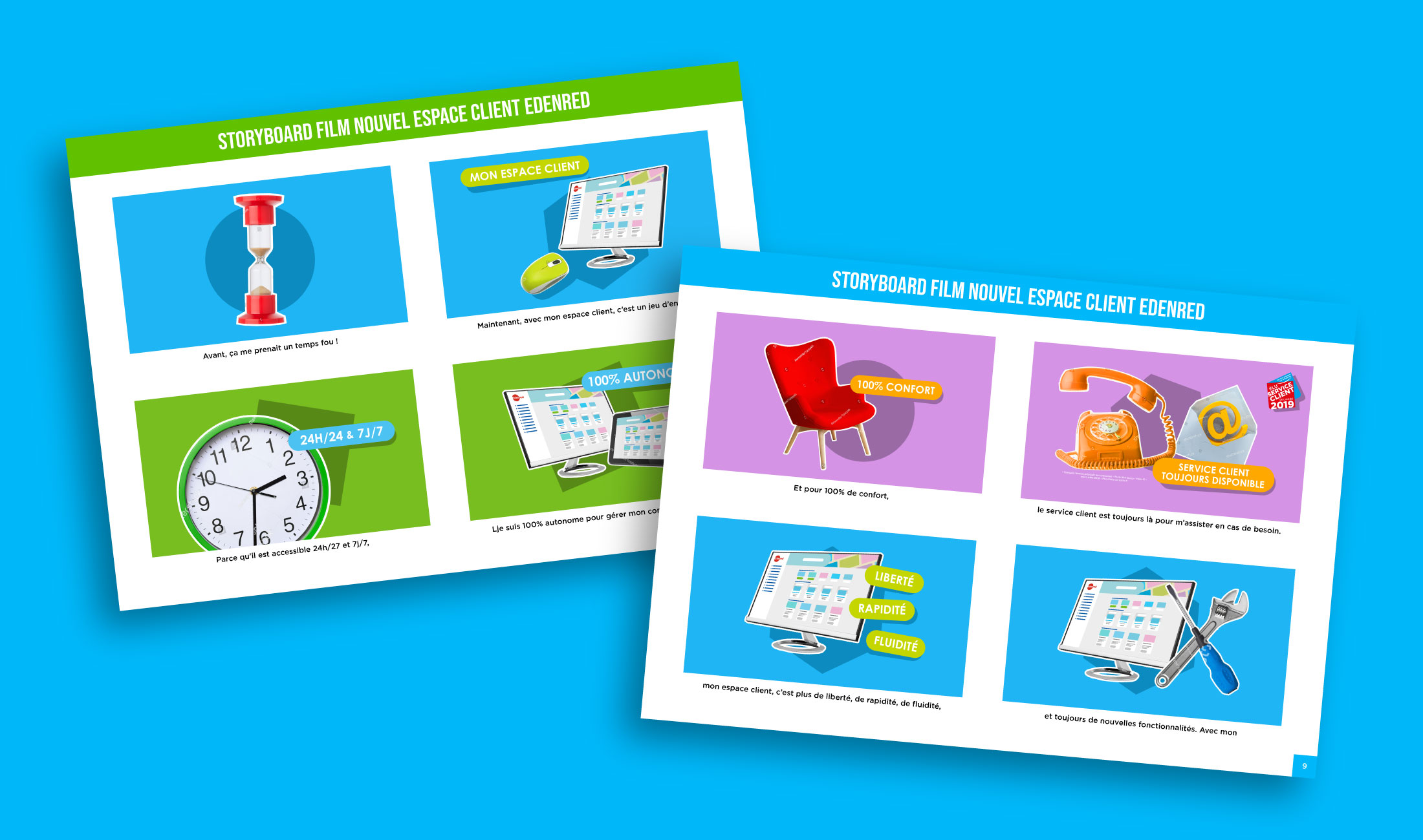 Storyboard motion design nouvel espace client Edenred